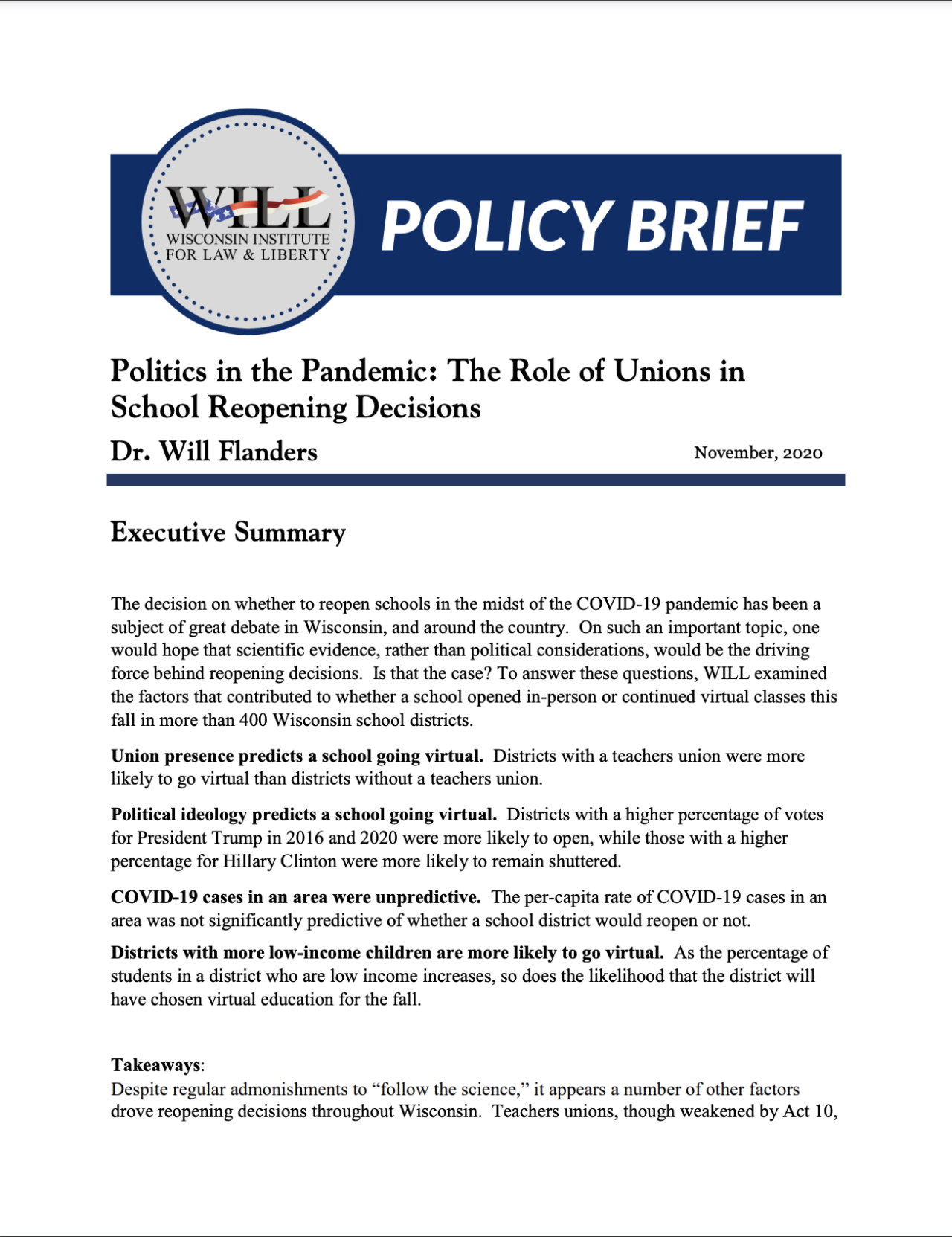 ACT 10 AND PUBLIC UNIONS Wisconsin Institute for Law & Liberty